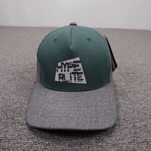 Hyperlite Hat Cap Fitted Mens‎ L Gray Green Flexfit Baseball Logo Stretch Twill